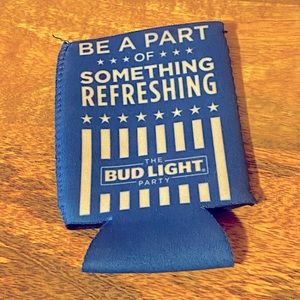 Bud Light Blue and White Beer Koozie